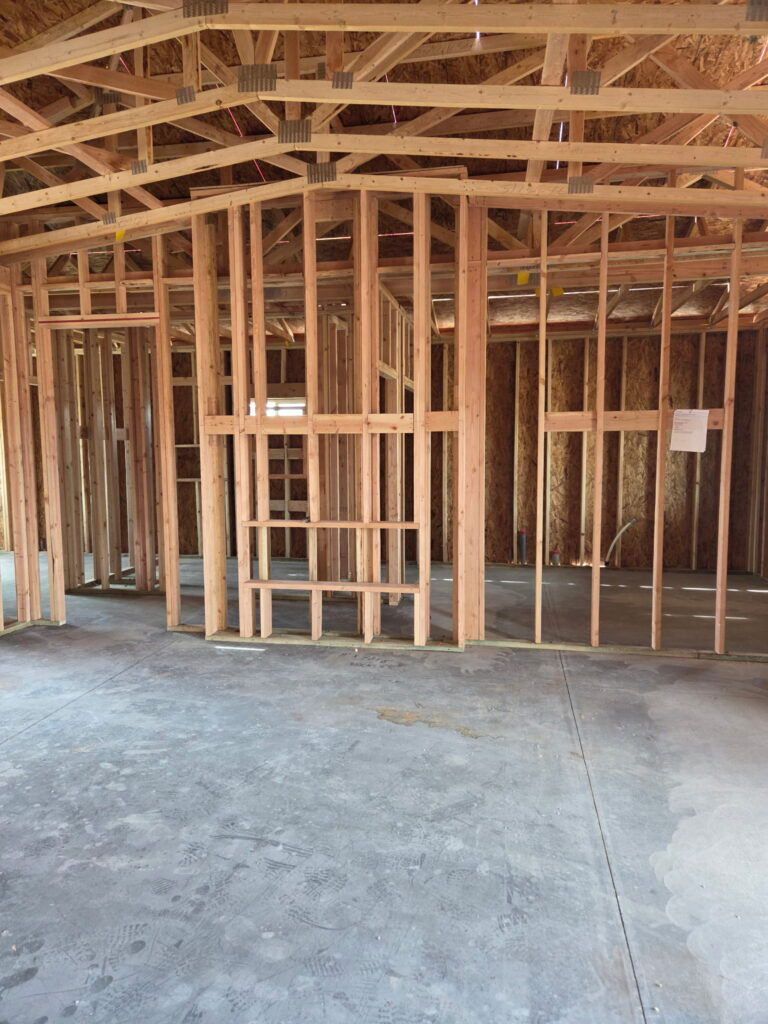 Inside framing of a house