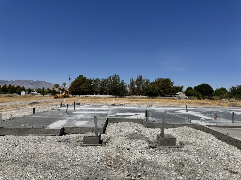 Concrete foundation slab poured at 3550 Margarita Ave, Pahrump NV